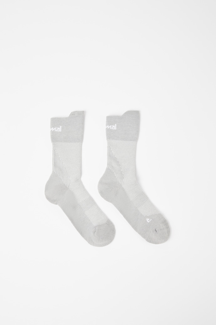 Running Socks Grey compressive mid-cut running socks for women