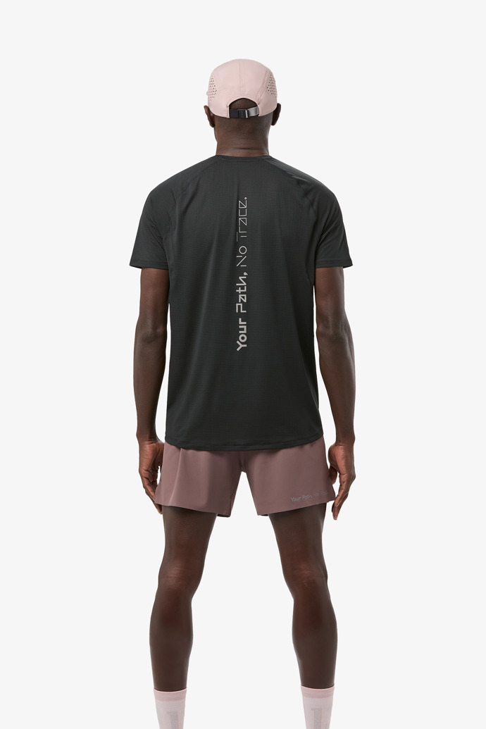 Men’s Race T-Shirt Black T-shirt noir de running pour hommes