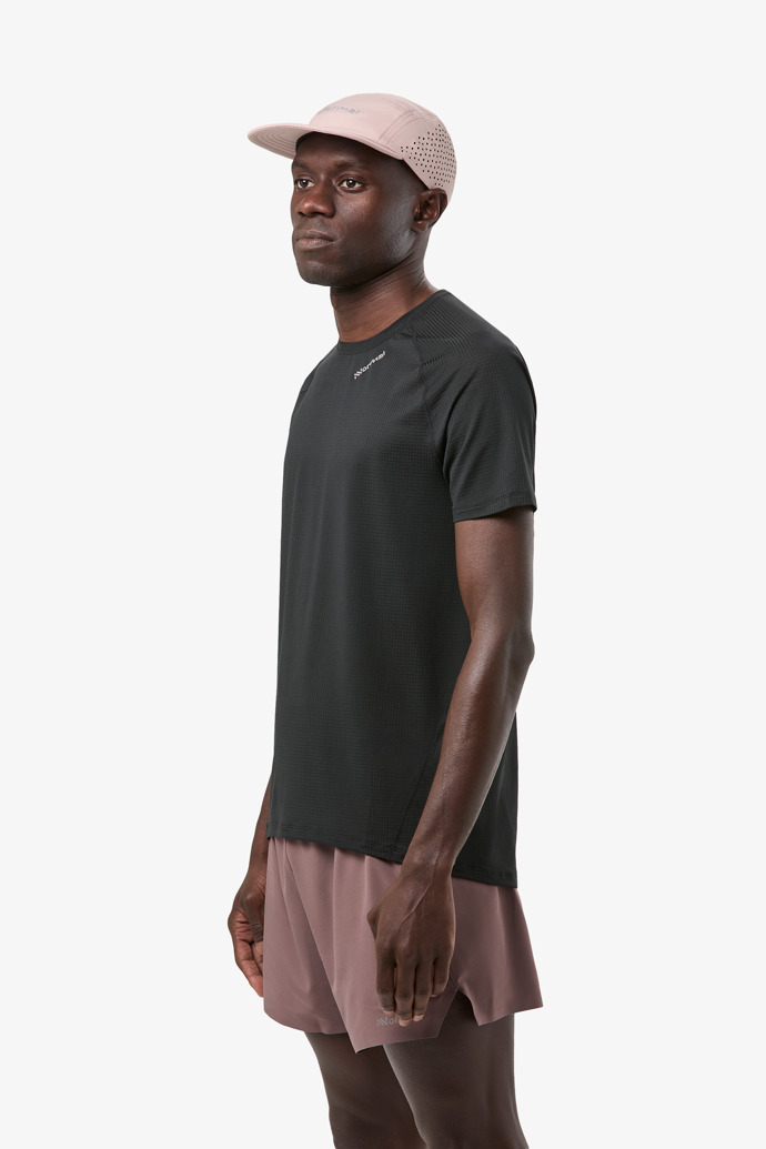 Men’s Race T-Shirt Black T-shirt noir de running pour hommes