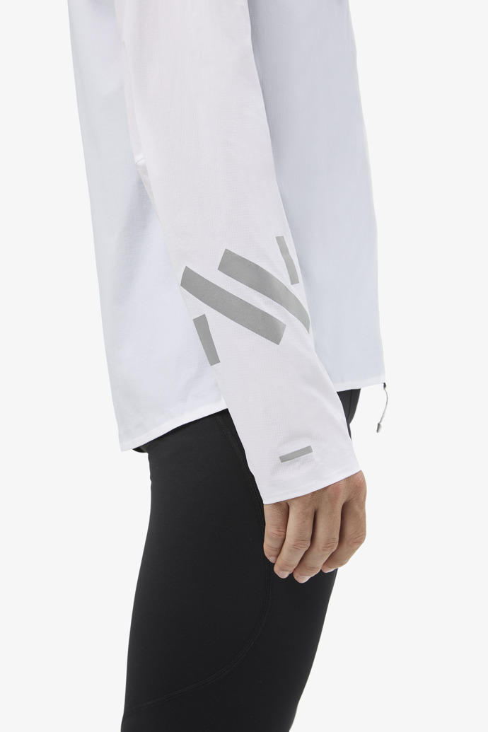 Trail Wind Jacket White Chaqueta cortavientos de trail en blanco para hombre.
