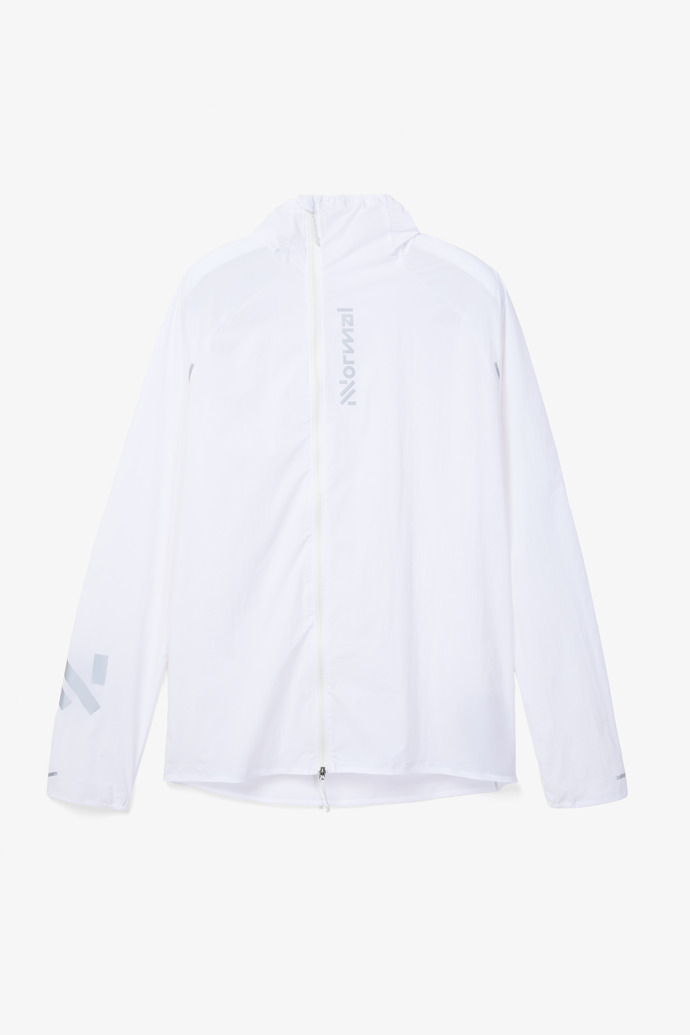 Trail Wind Jacket White Chaqueta cortavientos de trail en blanco para hombre.