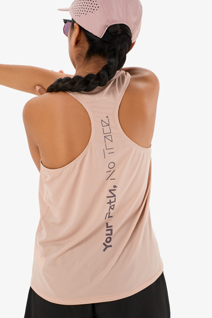 Race Tank W NN Camiseta carreras sin mangas rosa para mujer