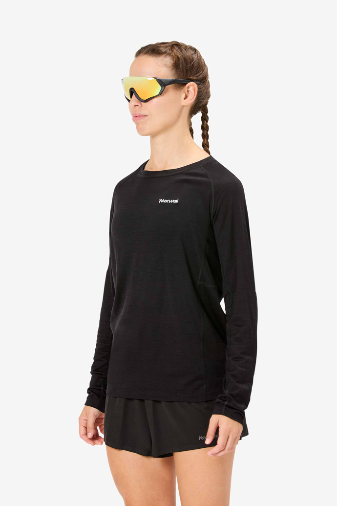 Women’s Merino Long Sleeve T-shirt Women's black merino long-sleeved t-shirt