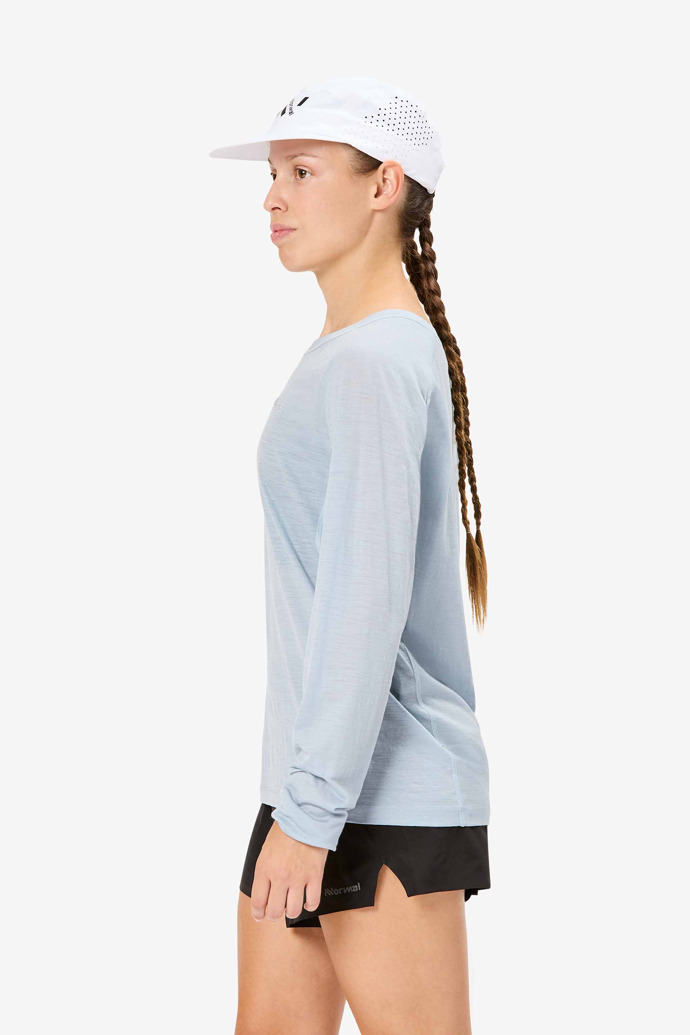 Women’s Merino Long Sleeve T-shirt T-shirt bleu à manches longues en mérinos pour femme