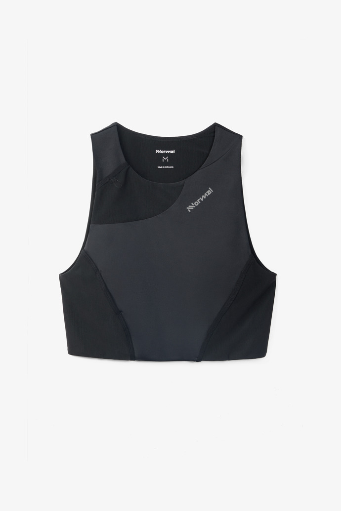 Trail Cropped Top Black Black running crop top for women