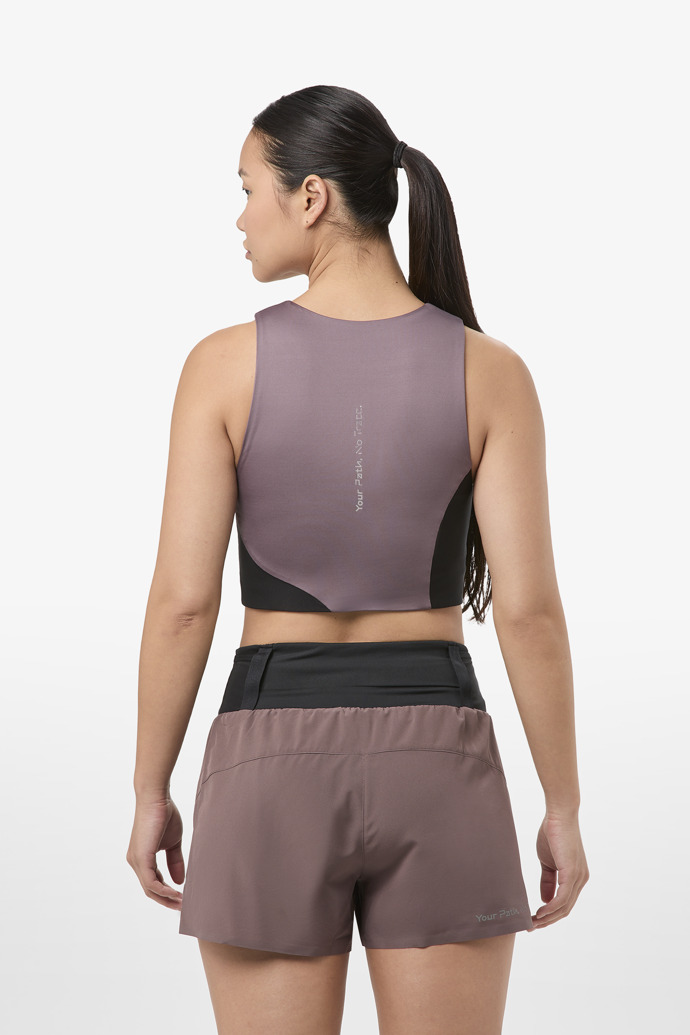 Trail Cropped Top Albergini Purple running Cropped Top for women