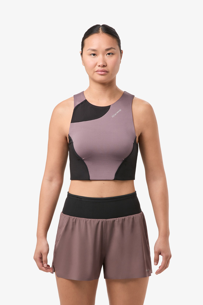 Trail Cropped Top Albergini Purple running Cropped Top for women