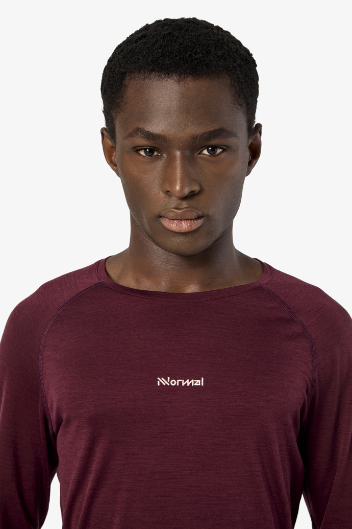 Merino Long Sleeve 02 Burgundy Burgundy Men´s Merino Long Sleeve 02