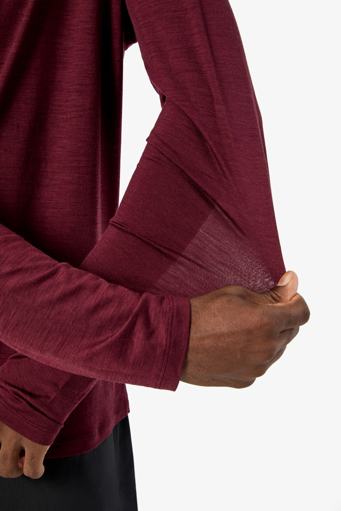 Merino Long Sleeve 02 Burgundy Burgundy Men´s Merino Long Sleeve 02