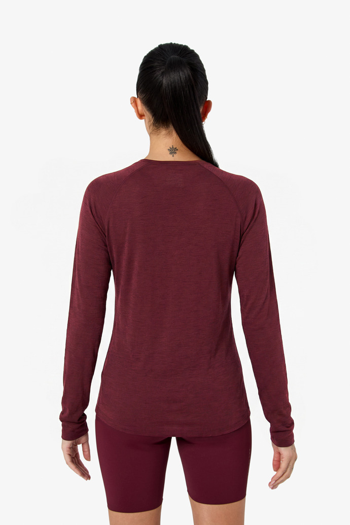Merino Long Sleeve 02 W Burgundy Burgundy Women´s Merino Long Sleeve 02