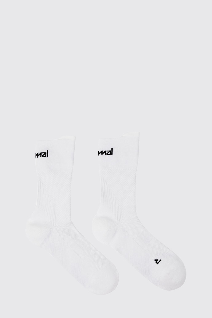 Running Socks White White compressive mid-cut running socks for women